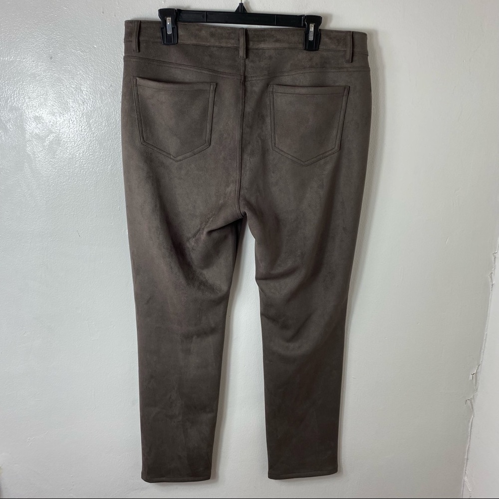 J. Jill Womens M Solid Brown Faux Suede Fitted Legging Pants - Picture 5 of 5